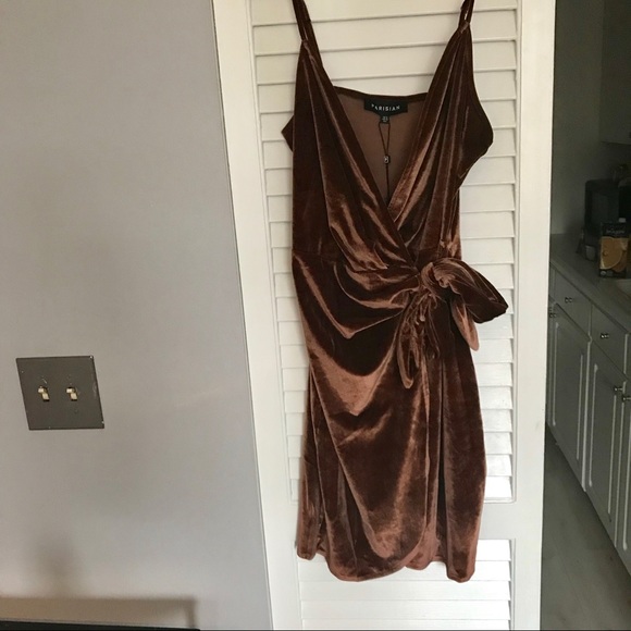 NWT TOPSHOP velvet wrap slip dress - Picture 5 of 5